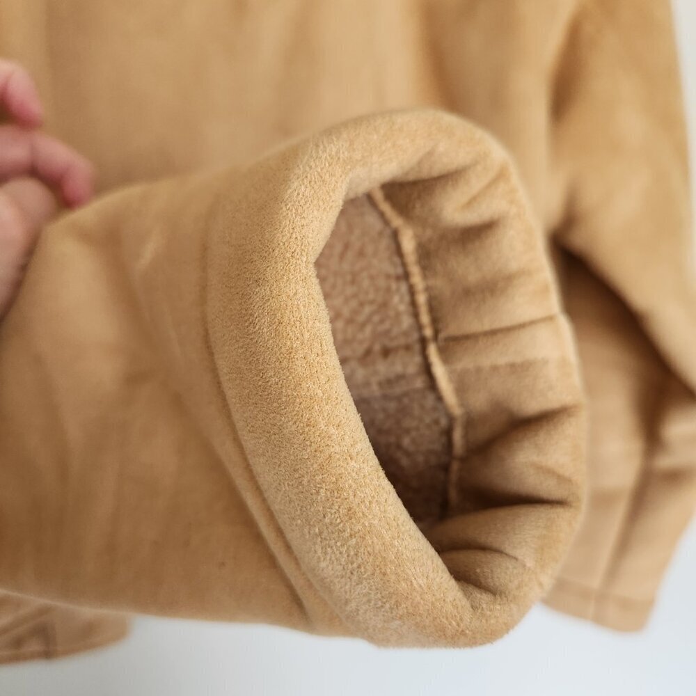 County Clothing Company Faux Suede Short Waist Jacket Coat Sherpa Lined Large  - - Picture 10 of 10